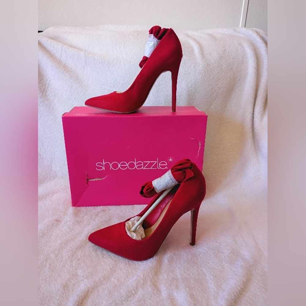 Shoe Dazzle Shoes | Brand New Wilda Wraparound Lace Pump Size 7 Red - Picture 2 of 13